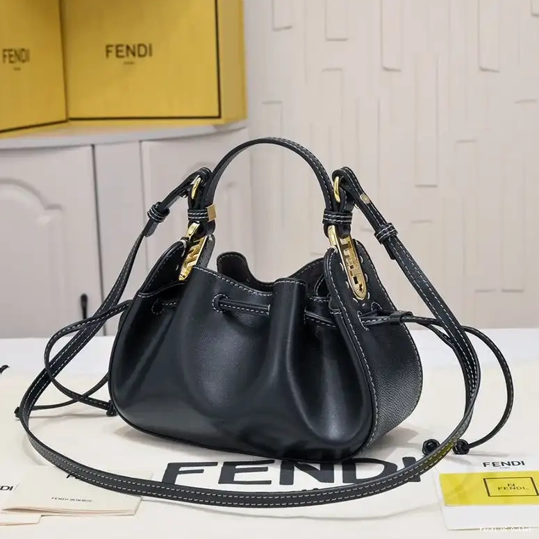 Cheap Bucket Mini Calf Bag Pomodorino Leather Fendi In Black 0419 HOT SALE